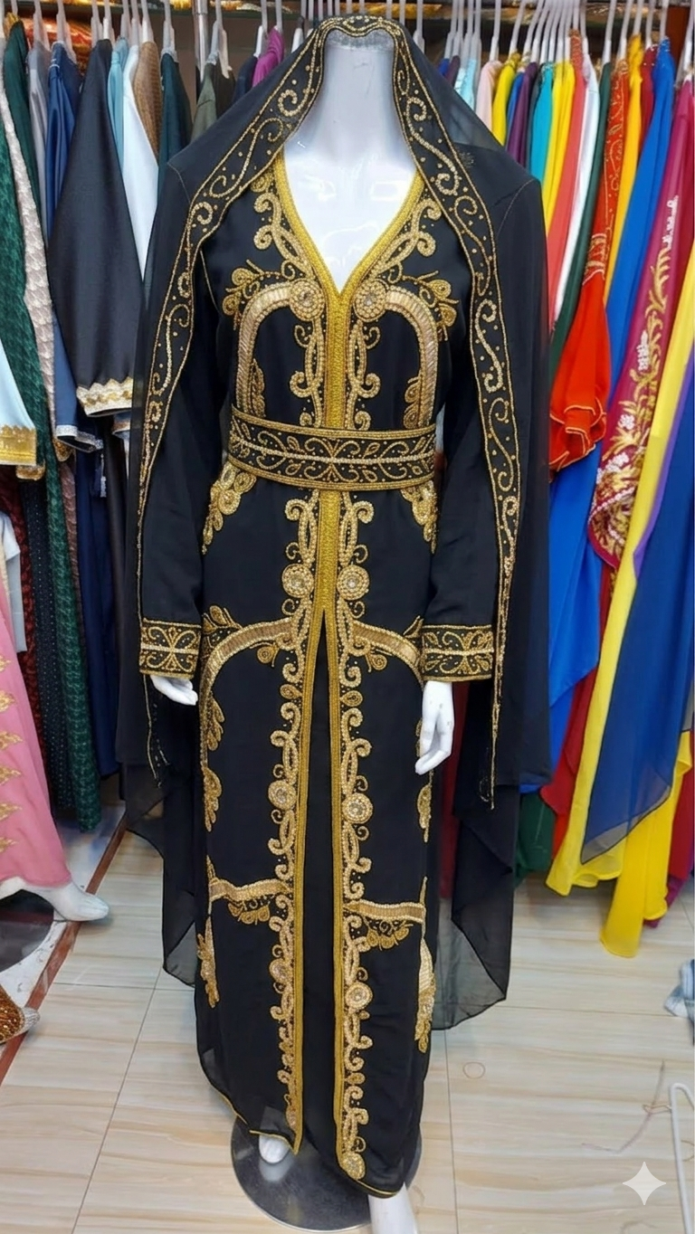 3 piece Kaftan Set Black