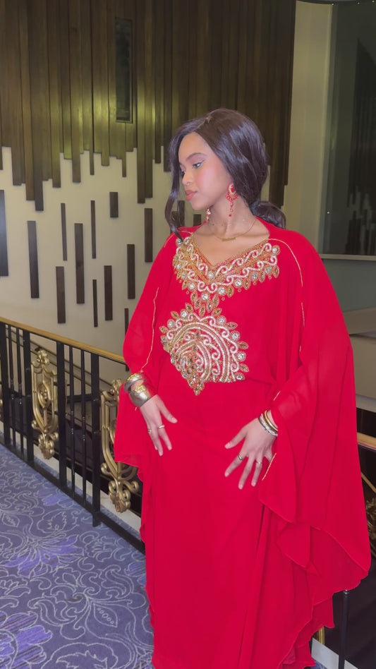 Diamond Kaftan Red