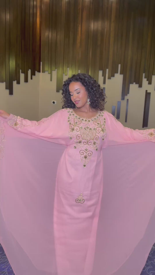 Antique Kaftan dress Pink