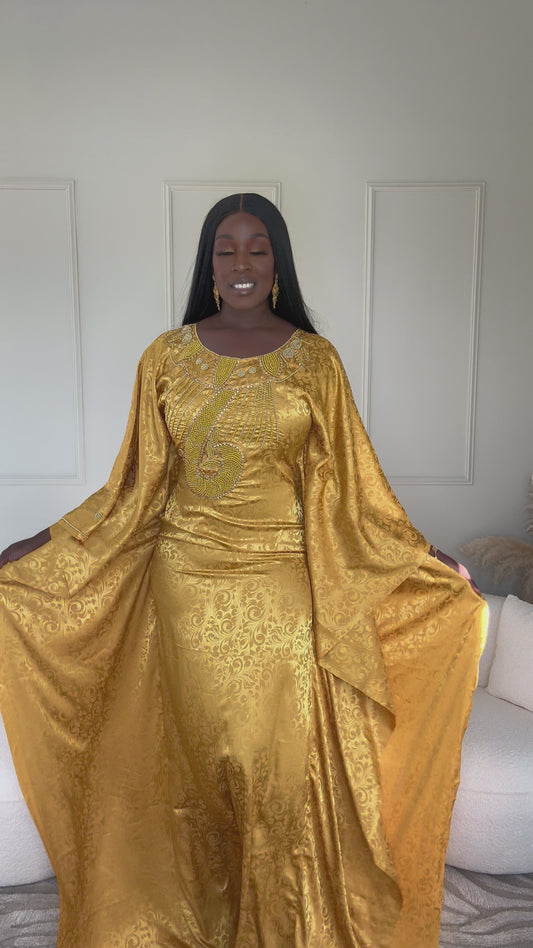 Stoned Luxury Silk Kaftan Gold